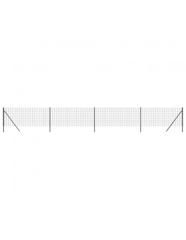 Recinzione Metallica Antracite 1,1x10 m in Acciaio Zincato