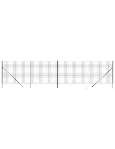 Recinzione Metallica Antracite 2x10 m in Acciaio Zincato