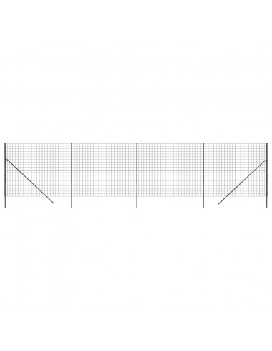Recinzione Metallica Antracite 2,2x10 m in Acciaio Zincato