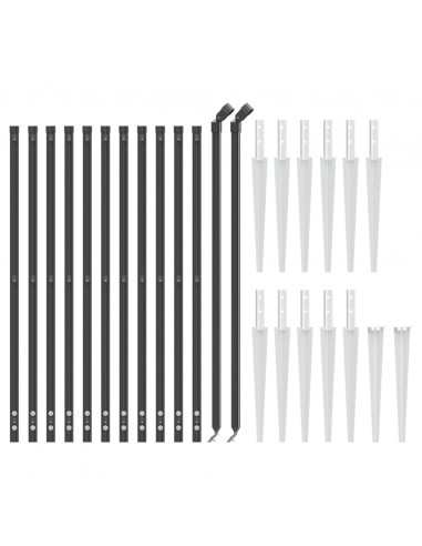 Recinzione a Rete con Picchetti Ancoraggio Antracite 1x25 m