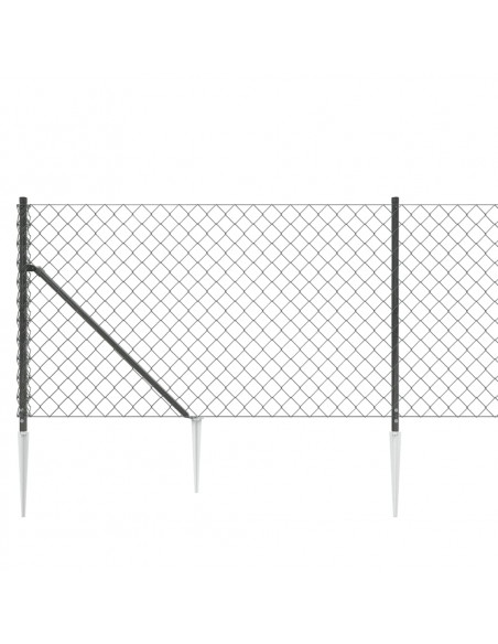 Recinzione a Rete con Picchetti Ancoraggio Antracite 1x25 m
