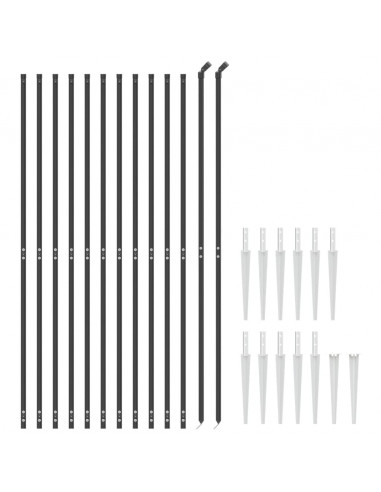 Recinzione a Rete con Picchetti Ancoraggio Antracite 1,4x25 m