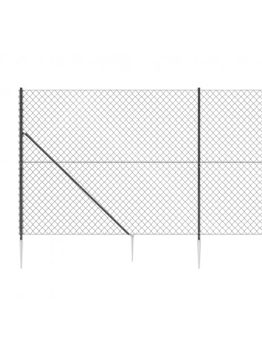 Recinzione a Rete con Picchetti Ancoraggio Antracite 1,4x25 m
