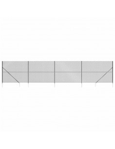 Recinzione a Rete con Picchetti Ancoraggio Antracite 1,4x10 m 2
