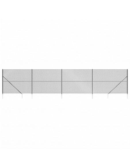 Recinzione a Rete con Picchetti Ancoraggio Antracite 1,4x10 m