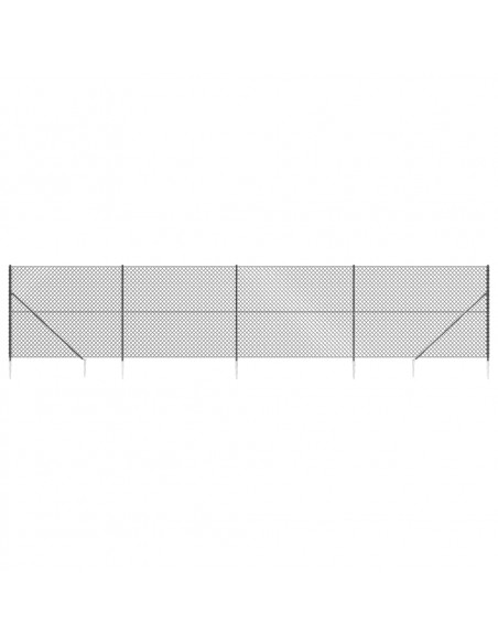 Recinzione a Rete con Picchetti Ancoraggio Antracite 1,6x10 m