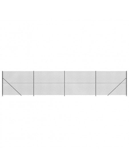 Recinzione a Rete con Flangia Antracite 1,6x10 m