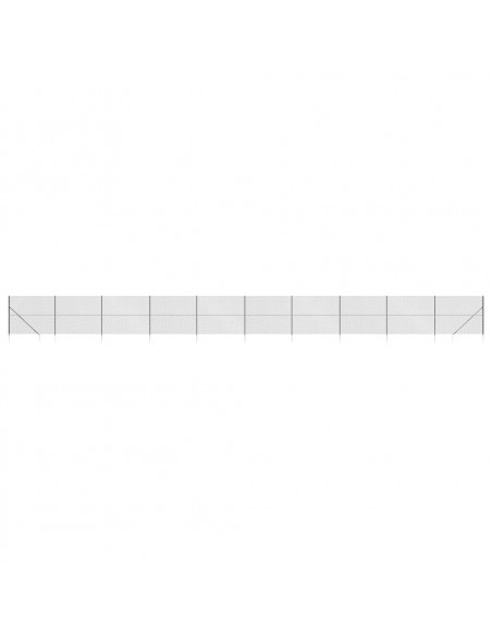 Recinzione a Rete con Picchetti Ancoraggio Antracite 2,2x25 m