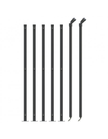 Recinzione a Rete con Flangia Antracite 1x10 m