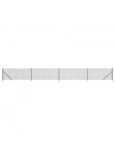 Recinzione a Rete con Flangia Antracite 0,8x10 m