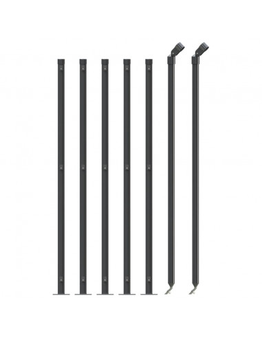 Recinzione a Rete con Flangia Antracite 0,8x10 m