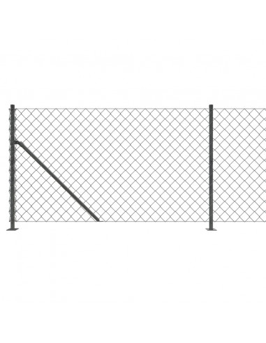 Recinzione a Rete con Flangia Antracite 0,8x10 m