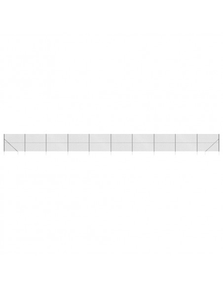 Recinzione a Rete con Picchetti Ancoraggio Antracite 1,8x25 m