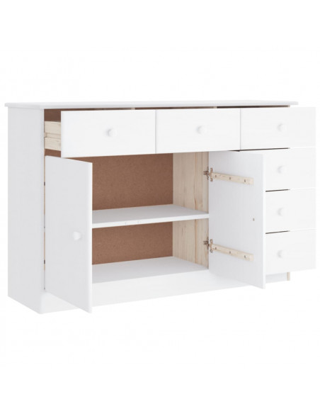 Credenza ALTA Bianca 112x35x73 cm in Legno Massello di Pino