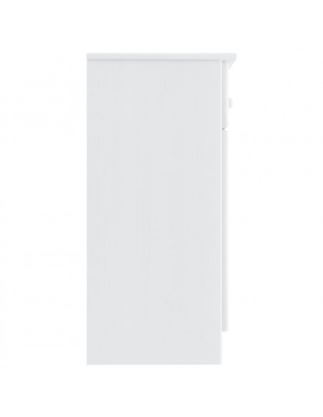 Credenza ALTA Bianca 112x35x73 cm in Legno Massello di Pino