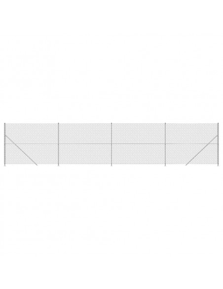 Recinzione a Rete con Flangia Argento 1,6x10 m