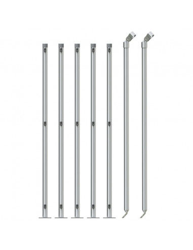 Recinzione a Rete con Flangia Argento 0,8x10 m