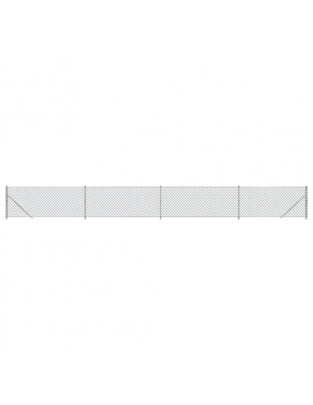 Recinzione a Rete con Flangia Argento 1x10 m