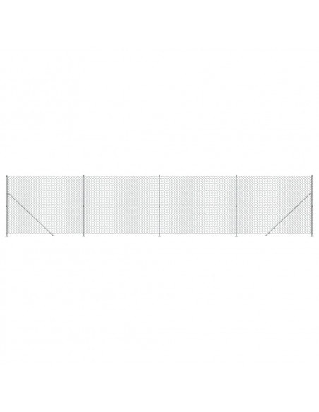 Recinzione a Rete con Flangia Argento 1,4x10 m