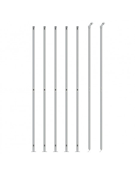 Recinzione a Rete con Flangia Argento 1,4x10 m