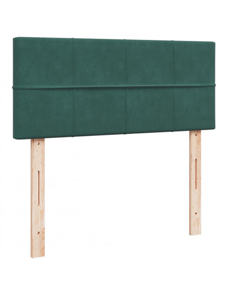 Giroletto a Molle con Materasso Verde Scuro 120x200 cm Velluto