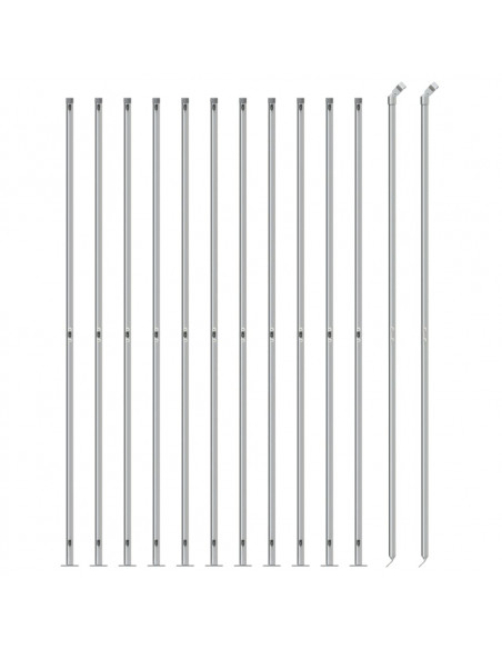 Recinzione a Rete con Flangia Argento 1,4x25 m