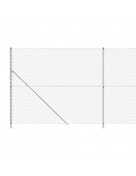 Recinzione a Rete con Flangia Argento 1,4x25 m