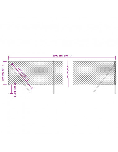 Recinzione a Rete Argento 1x10 m