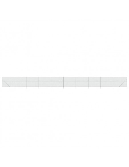 Recinzione a Rete con Picchetti Ancoraggio Argento 1,4x25 m