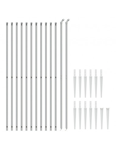 Recinzione a Rete con Picchetti Ancoraggio Argento 1,4x25 m