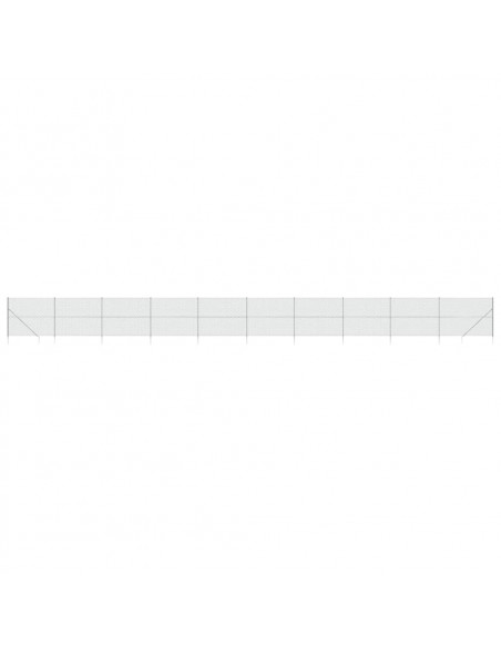 Recinzione a Rete con Picchetti Ancoraggio Argento 1,6x25 m
