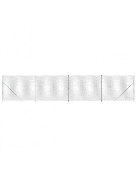 Recinzione a Rete con Flangia Argento 2x10 m