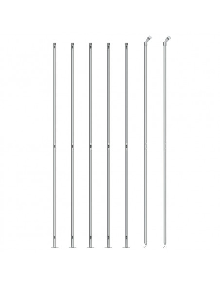 Recinzione a Rete con Flangia Argento 2x10 m