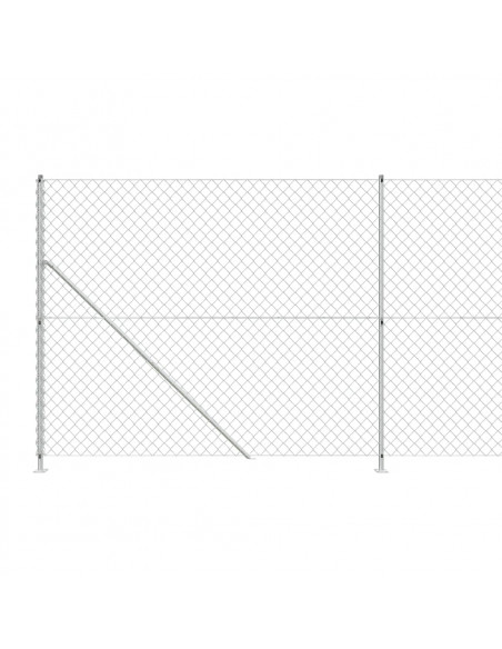 Recinzione a Rete con Flangia Argento 2x10 m
