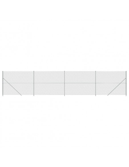 Recinzione a Rete con Flangia Argento 1,8x10 m