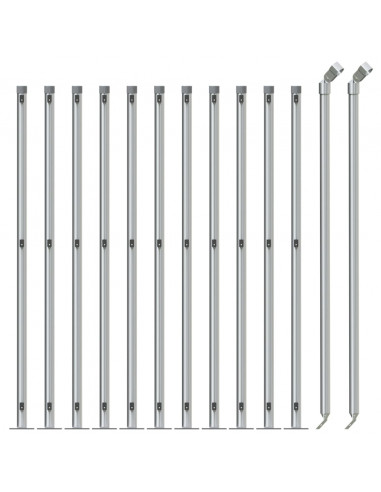 Recinzione a Rete con Flangia Argento 0,8x25 m