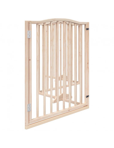 Cancello per Cani con Porta Pieghevole 4 Pannelli 320 cm Pioppo