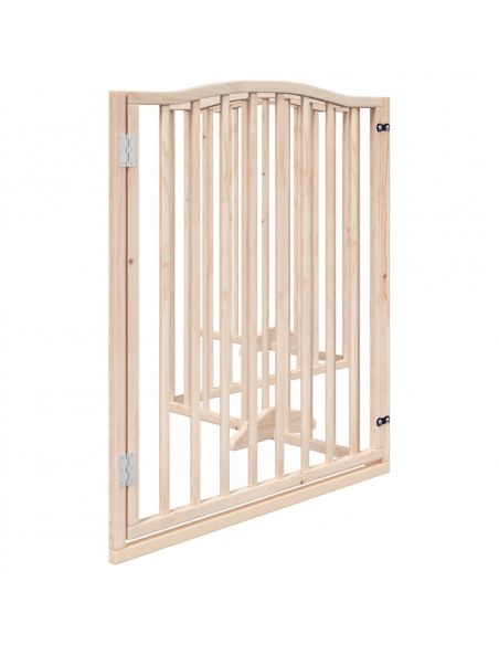 Cancello per Cani con Porta Pieghevole 4 Pannelli 320 cm Pioppo