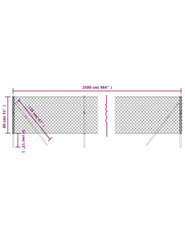 Recinzione a Rete Verde 0,8x25 m