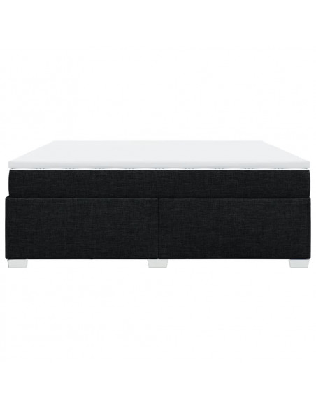 Giroletto a Molle con Materasso Nero 200x200 cm in Tessuto