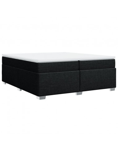 Giroletto a Molle con Materasso Nero 200x200 cm in Tessuto