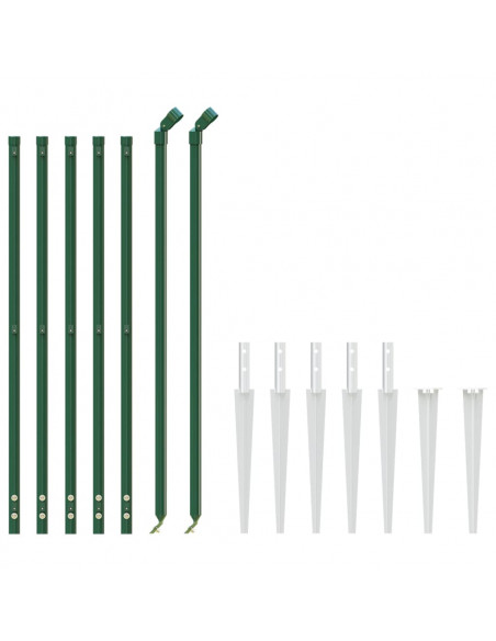 Recinzione a Rete con Picchetti Ancoraggio Verde 0,8x10 m