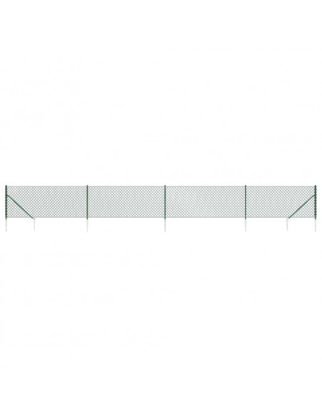 Recinzione a Rete con Picchetti Ancoraggio Verde 1x10 m