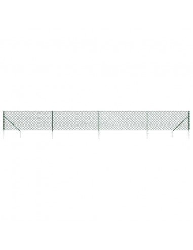 Recinzione a Rete con Picchetti Ancoraggio Verde 1,1x10 m