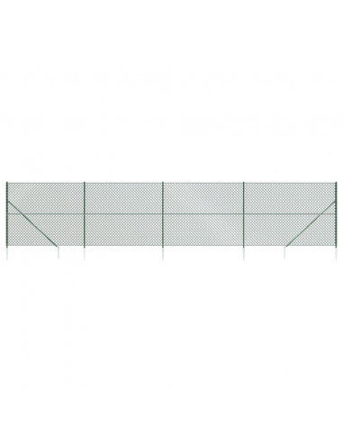 Recinzione a Rete con Picchetti Ancoraggio Verde 1,4x10 m