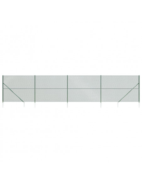 Recinzione a Rete con Picchetti Ancoraggio Verde 1,4x10 m
