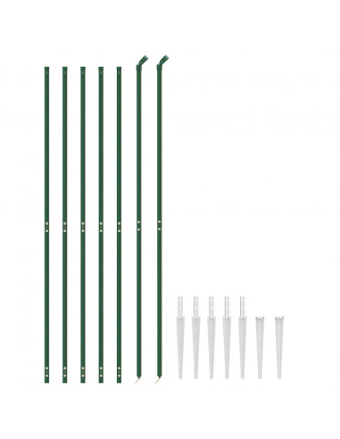 Recinzione a Rete con Picchetti Ancoraggio Verde 1,4x10 m
