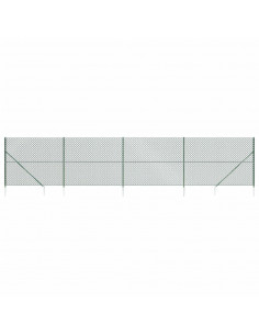 Recinzione a Rete con Picchetti Ancoraggio Verde 1,6x10 m 2