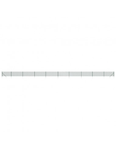 Recinzione a Rete con Picchetti Ancoraggio Verde 1x25 m
