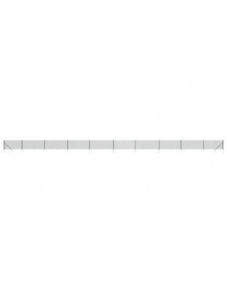 Recinzione a Rete con Picchetti Ancoraggio Verde 1x25 m